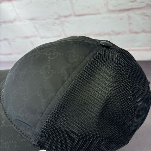 Gucci Black Gg Mesh Baseball Cap Hat Small - Picture 10 of 16